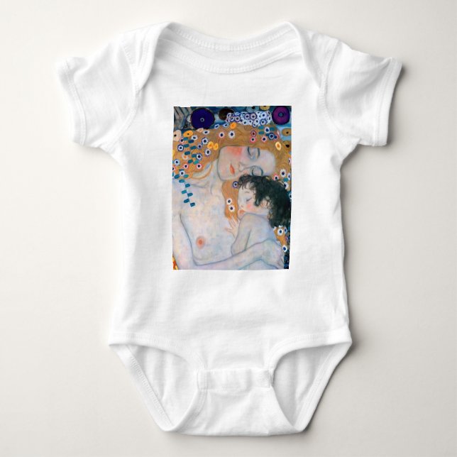 Body Para Bebê Gustav Klimt - Mãe e Filho (Frente)