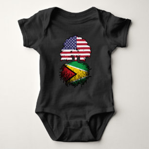 Body Para Bebê Guyana Guyanese American Tree Roots Flag