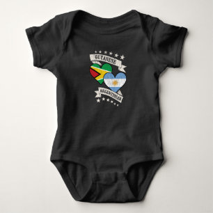 Body Para Bebê Guyanese Argentinian Heart Flags Guyana Argentina