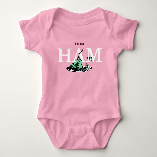 Body Para Bebê "H é para HAM" | Design de Alfabeto (Frente)