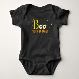 Body Para Bebê Halloween Boo Spooky Olhos Assustadores Truque ou