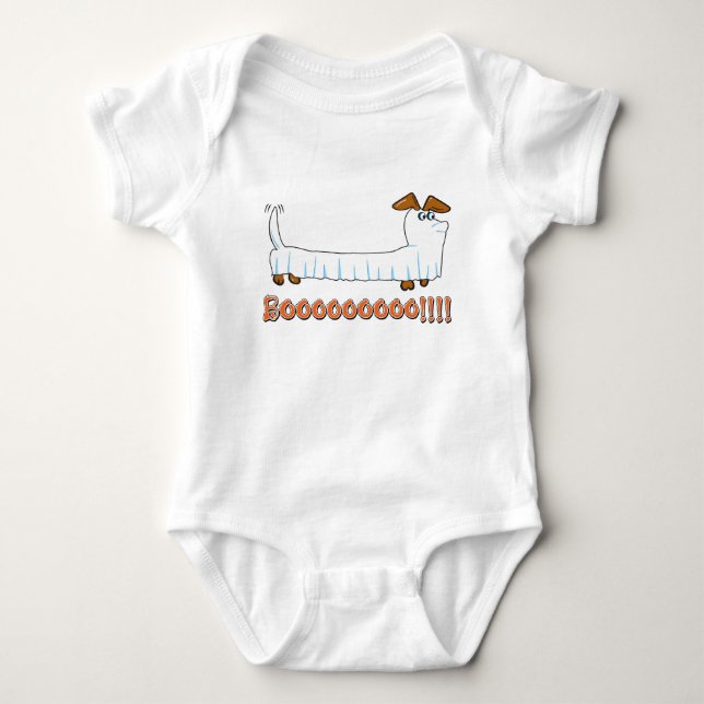 Body Para Bebê Halloween Dachshund Boo (Frente)