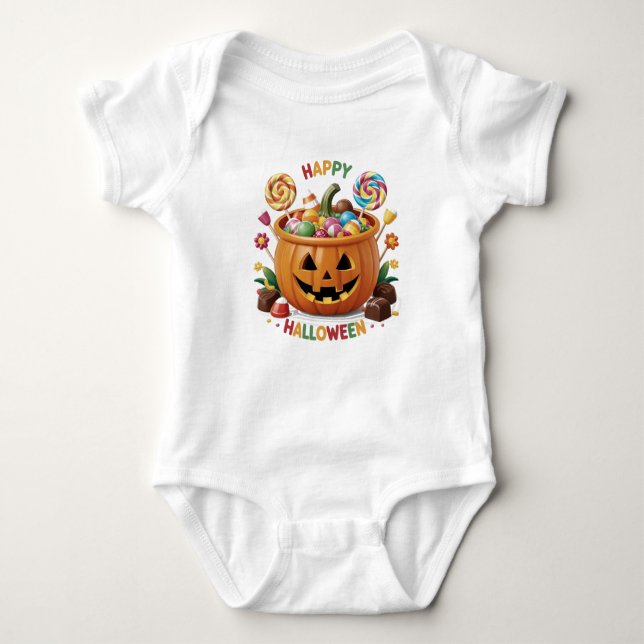 Body Para Bebê Halloween Pumpkin (Frente)