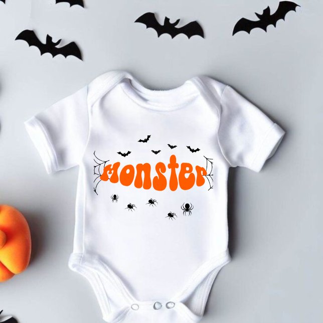 Body Para Bebê Halloween Retro, Spooky Body, Spooky Season, Scary (BODYSUIT)