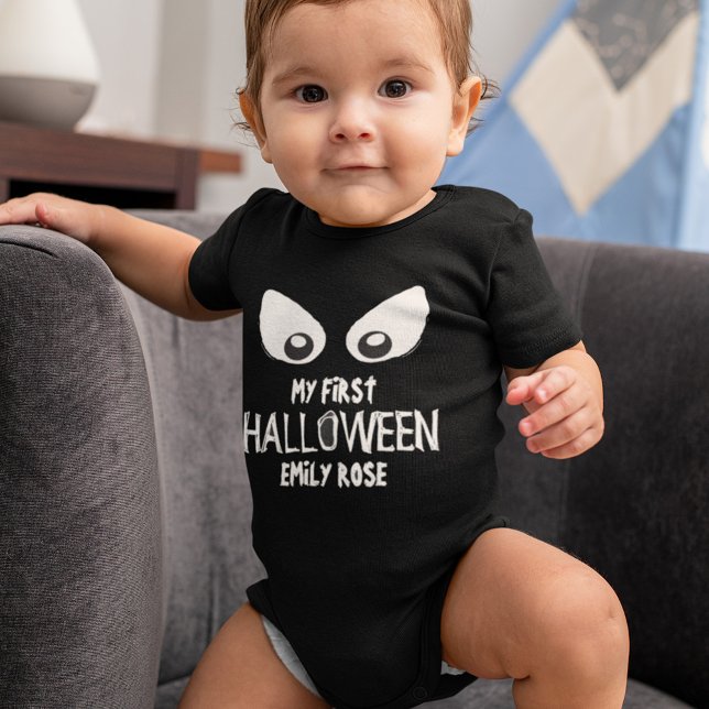 Body Para Bebê Halloween Spooky assustador Cute Ghost Eyes Baby (Criador carregado)