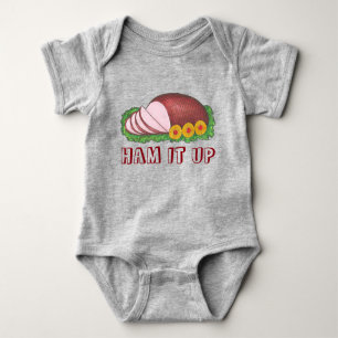 Body Para Bebê HAM IT UP Holiday Ham Pineapple Janto de Natal