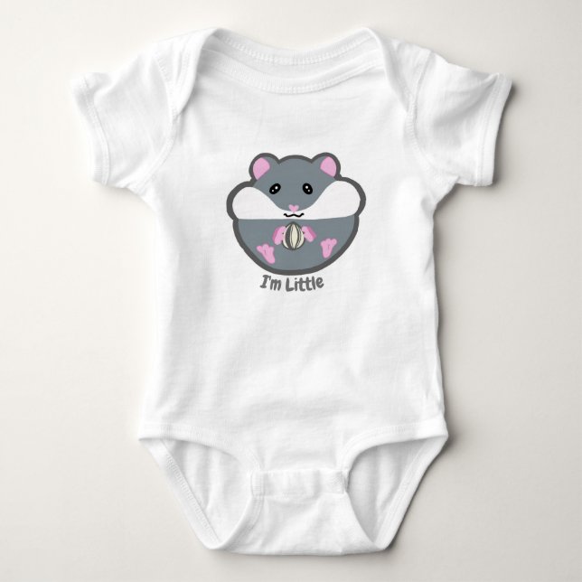 Body Para Bebê Hamster baby outfit "I'm Little" Baby Bodysuit (Frente)