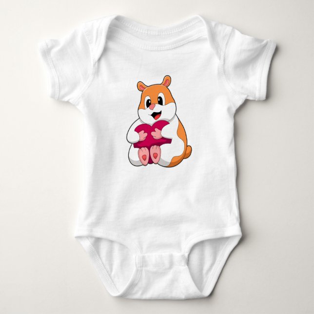 Body Para Bebê Hamster com Coração (Frente)