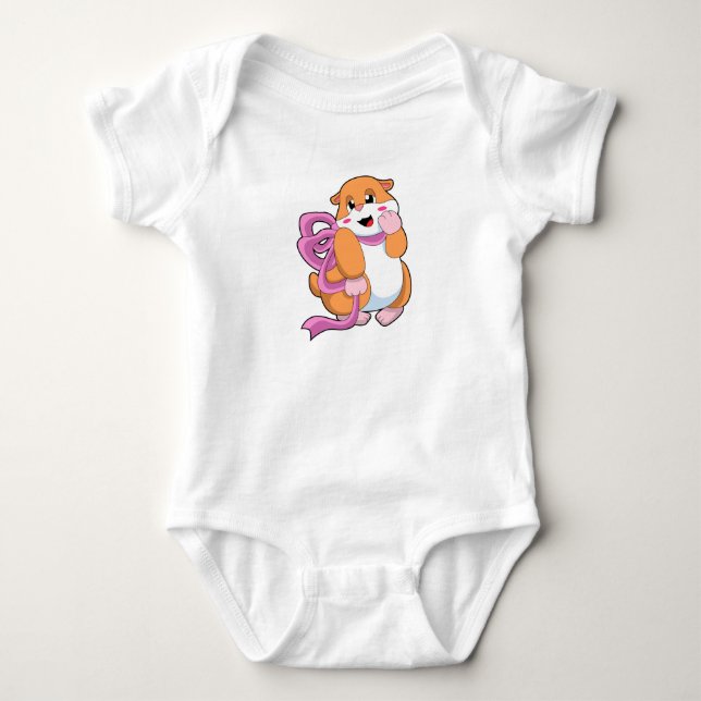 Body Para Bebê Hamster com Faixa de Opções (Frente)