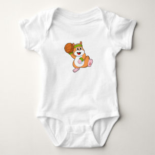 Body Para Bebê Hamster como jogador de basquetebol