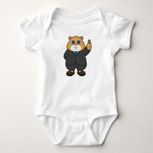 Body Para Bebê Hamster como Noivo com Aliança de Casamento