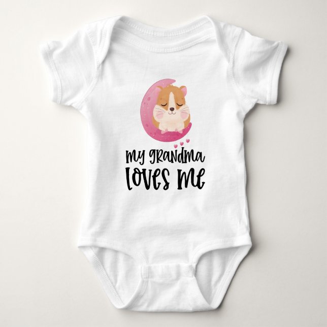 Body Para Bebê Hamster Lua Rosa🐹 Minha Avó Me Ama (Frente)
