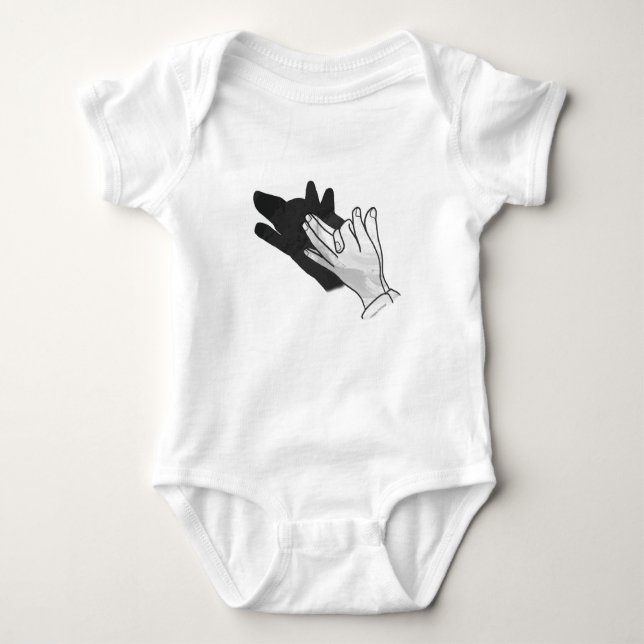 Body Para Bebê Hand Silhouette Wolf (Frente)