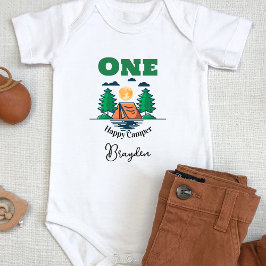 Body Para Bebê Happy Camper Bodysuit Kids 1st Birthday Party