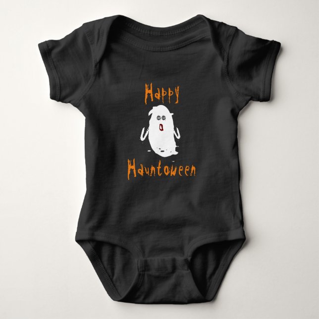 Body Para Bebê Happy Hauntoentre Ghost (Frente)