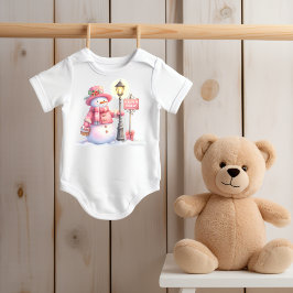 Body Para Bebê Happy Holidays Snowman Baby Bodysuit