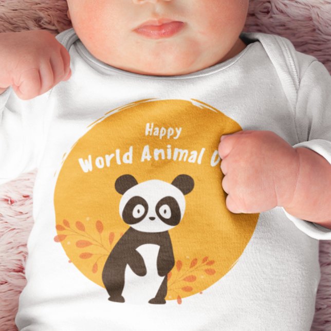 Body Para Bebê HAPPY Panda  Animal Day (Criador carregado)