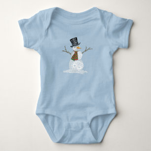 Body Para Bebê Happy Swirly Snowman
