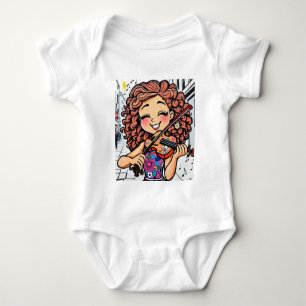 Body Para Bebê Happy Violin Girl Cartoon for Music Lovers
