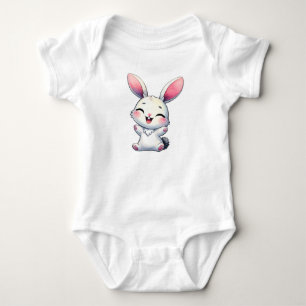 Body Para Bebê Happy Watercolor Bunny