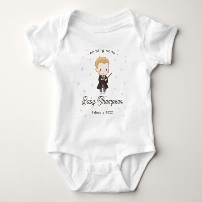 Body Para Bebê Harry Potter Chibi Draco Malfoy Wizard Baby Shower (Frente)