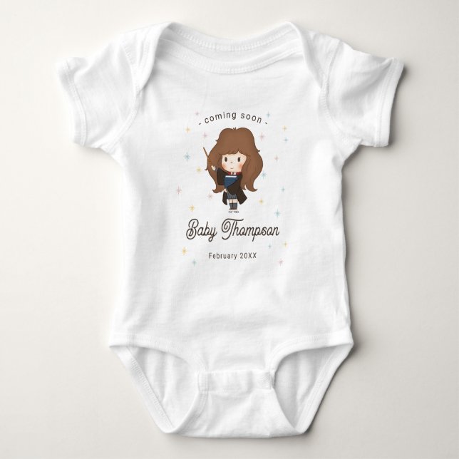 Body Para Bebê Harry Potter Chibi Hermione Wizard Baby Shower (Frente)