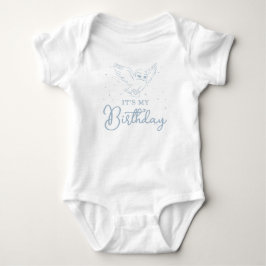 Body Para Bebê Harry Potter Hedwig Azul Aniversário Mágico