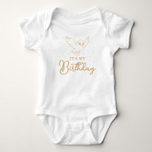 Body Para Bebê Harry Potter Hedwig Ouro Magia Aniversário