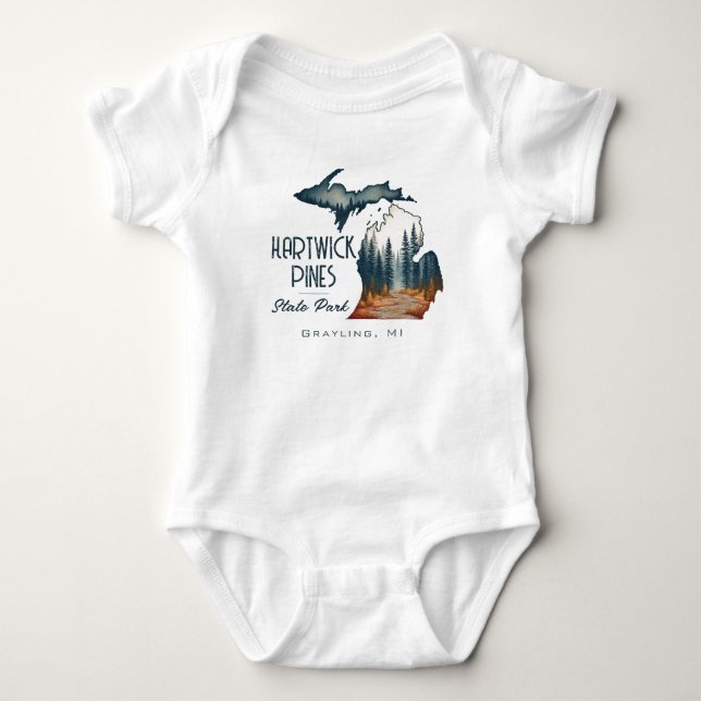 Body Para Bebê Hartwick Pines State Park Souvenir Gift (Frente)