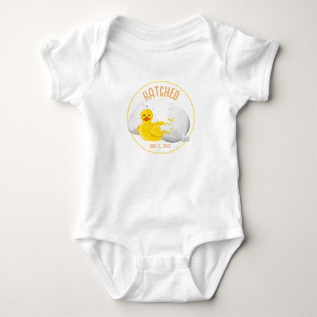 Body Para Bebê Hatched Baby Birthday (Frente)