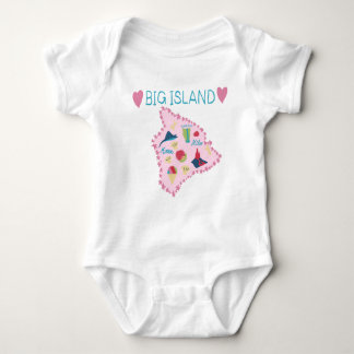 Body Para Bebê Hawaii Big Island Map Cute Pastel Illustration To
