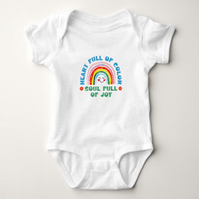Body Para Bebê Heart full of Color-Baby Strampler (Frente)