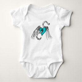 Body Para Bebê Heart Music Blue