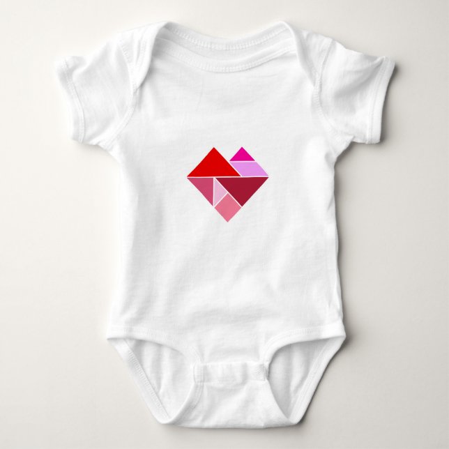 Body Para Bebê Heart Tangram (Frente)