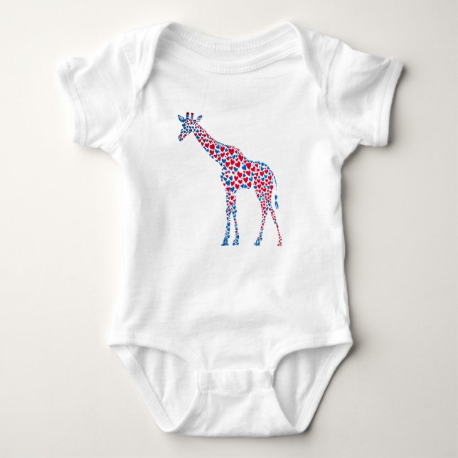 Body Para Bebê Hearts Giraffe Baby One-Piece Bodycase (Frente)