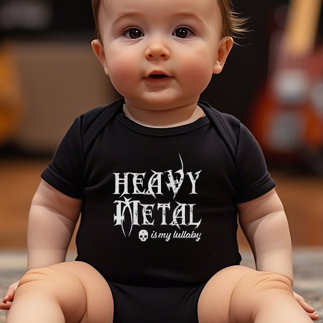 Body Para Bebê Heavy Metal é a minha canção (The ideal cheeky baby shower gift for parents that love their metal.)