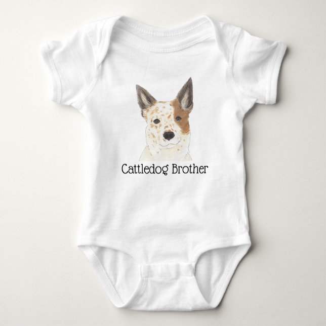 Body Para Bebê Heeler de Cattledog Vermelho Personalizável (Frente)