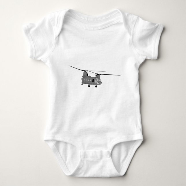 Body Para Bebê Helicóptero Chinook Sihlouette (Frente)