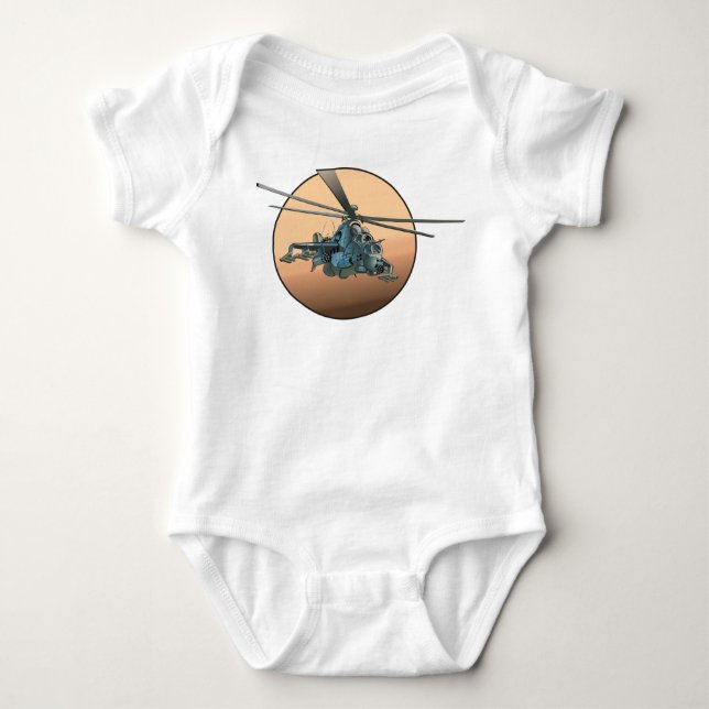 Body Para Bebê helicóptero de animação (Frente)