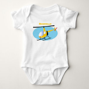 Body Para Bebê Helicóptero de animação amarelo giro