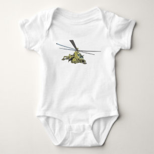 Body Para Bebê Helicóptero de desenho "Hind"