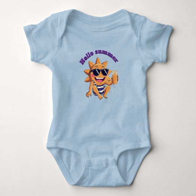 Body Para Bebê Hello summer  baby bodysuit (Frente)
