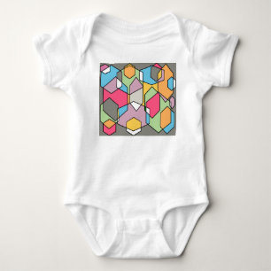Body Para Bebê Hexagon Bauhaus - Pastéis