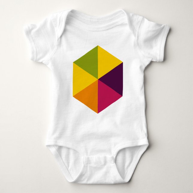 Body Para Bebê Hexágono a cores 01 (Frente)