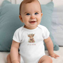 Body Para Bebê Highland Cow Watercolor Boho