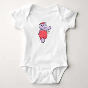 Body Para Bebê Hipopótamo como Noiva com Véu e Arco