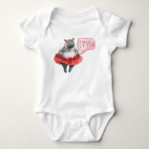 Body Para Bebê Hippo diz amo você