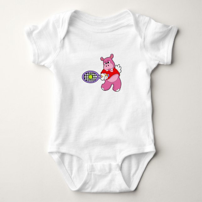 Body Para Bebê Hippo em Tênis com raquete Tênis (Frente)