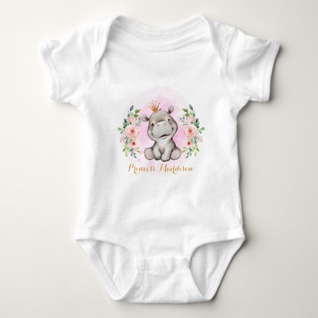 Body Para Bebê Hippo Princesa Baby Bodysuit (Frente)
