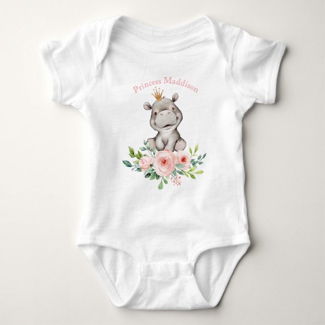 Body Para Bebê Hippo Princesa Baby Bodysuit (Frente)